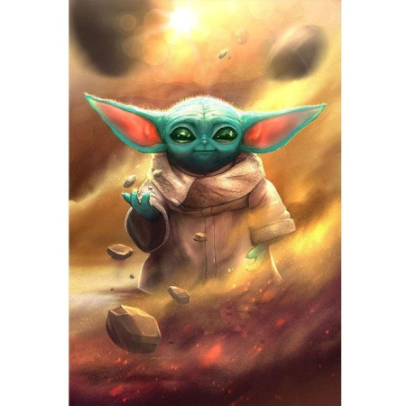 Diamond Painting - Diamond Painting Baby Yoda - Maître Jedi Mignon Star Wars