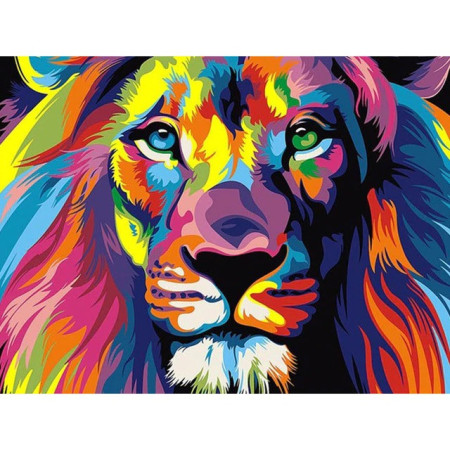 Diamond Painting - Broderie Diamant - Lion coloré