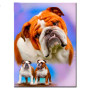 Diamond Painting - Broderie Diamant - Bulldog blanc et marron