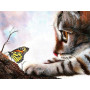 Diamond Painting - Diamond Painting Fascinant : Chat observant un papillon