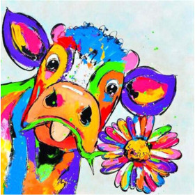 Diamond Painting - Broderie Diamant - Vache colorée leurette