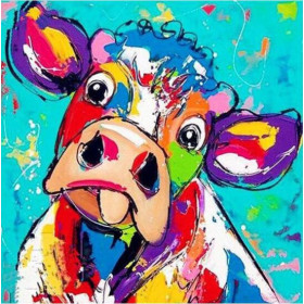 Diamond Painting - Broderie Diamant - Vache colorée rené