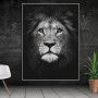 Diamond Painting - Broderie Diamant - Lion noir et blanc 5D