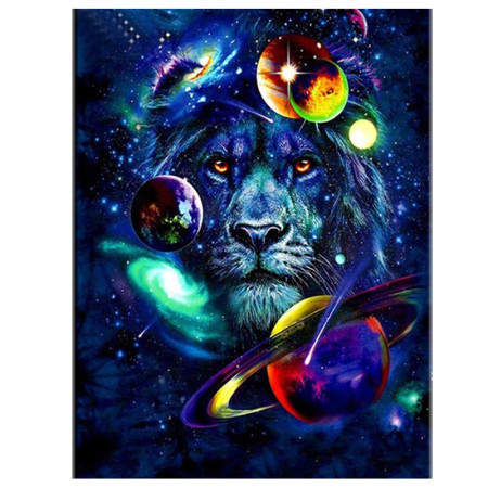 Diamond Painting - Broderie Diamant - Lion céleste 5D