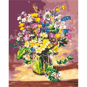 Diamond Painting - Broderie Diamant - Bouquet de fleurs malina