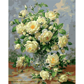 Diamond Painting - Broderie Diamant - Bouquet de fleurs blanlina