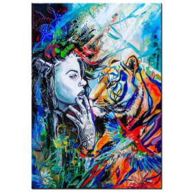 Haft diamentowy - Haft diamentowy - Kobieta i Tygrys