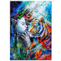 Diamond Painting - Broderie Diamant - Femme et tigre