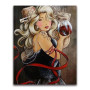 Diamond Painting - Broderie Diamant - Femme avec un verre de vin