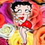 Diamond Painting - Broderie Diamant - Betty boop avec des roses