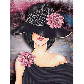 Diamond Painting - Broderie Diamant - Femme au chapeau cindy