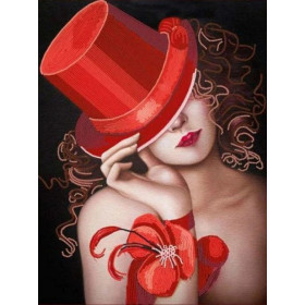 Diamond Painting - Broderie Diamant - Femme au chapeau rosalie