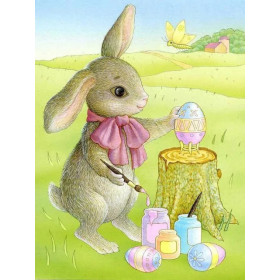 Diamond Painting - Broderie Diamant - Lapin et œuf peinture