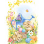 Diamond Painting - Broderie Diamant - Lapin et œufs arrosage