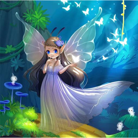 Diamond Painting - Broderie Diamant - Fille papillon alice