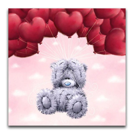 Diamond Painting - Broderie Diamant - Ourson peluche ballons coeur