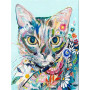 Diamond Painting - Diamond Painting Chat Floral aux Couleurs Vives et Expressives