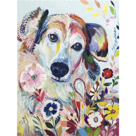 Diamond Painting - Broderie Diamant - Chien Peinture couleurs