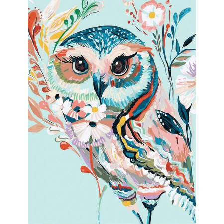 Diamond Painting - Broderie Diamant - Hibou Peinture couleurs