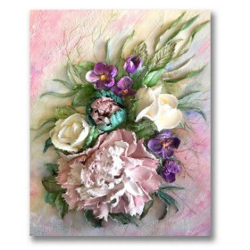 Diamond Painting - Broderie Diamant - Fleurs rose et pivoine Melanie