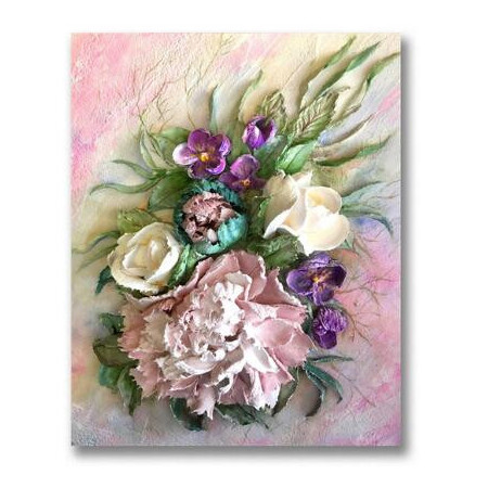 Diamond Painting - Broderie Diamant - Fleurs rose et pivoine Melanie