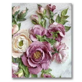 Diamond Painting - Broderie Diamant - Fleurs rose et pivoine Monika