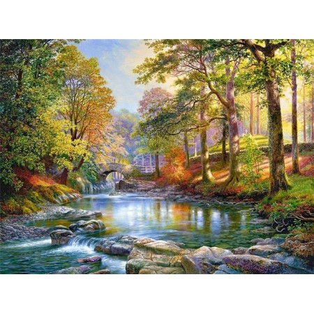 Diamond Painting - Broderie Diamant - Paysage Montagne 5D Pont Et Rivière