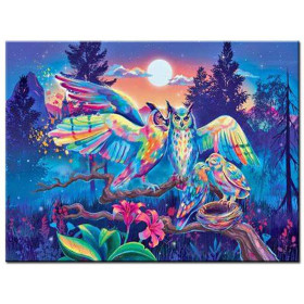 Haft diamentowy - Haft Diamentowy - pary sowie