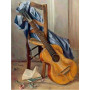 Diamond Painting - Broderie Diamant - Guitare de travers sur chaise