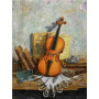 Diamond Painting - Broderie Diamant - Violon posé sur un meuble Dessiné