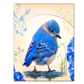 Diamond Painting - Broderie Diamant - Poussin bleu 5D