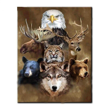 Diamond Painting - Broderie Diamant - Faucon animaux