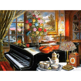 Diamond Painting - Broderie Diamant - Piano Tasse de thé