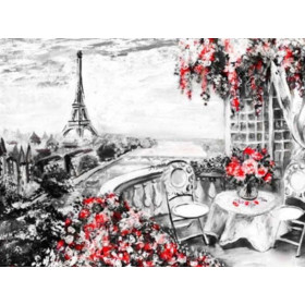 Diamond Painting - Broderie Diamant - Paysage de rue Paris Balcon