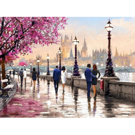 Haft diamentowy - Diamond Painting - Krajobraz z ulicy w Pary u