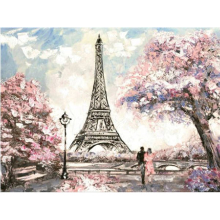 Diamond Painting - Broderie Diamant - Paysage de rue Paris Tour Eiffel