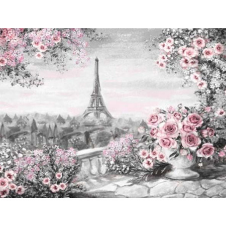 Haft diamentowy - Diamond Painting - Krajobraz z ulicy Pary  Widok na miasto