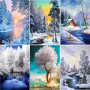 Diamond Painting - Broderie Diamant - Paysage Hivernal Chute Blanche