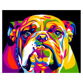 Haft diamentowy - Haft Diamentowy - Kolorowy Pies Bulldog