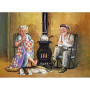 Diamond Painting - Broderie Diamant - Couple âgé Au bord du feu