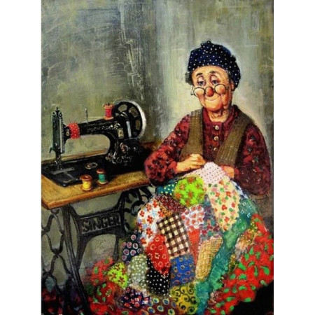 Diamond Painting - Broderie Diamant - Femme âgé Couturière