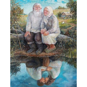 Diamond Painting - Broderie Diamant - Couple âgé Au Bord De L'eau