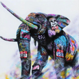 Diamond Painting - Broderie Diamant - Elephant Graffiti