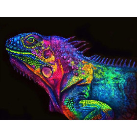 Diamond Painting - Broderie Diamant - Caméléon 3D Série F