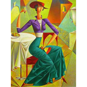 Diamond Painting - Broderie Diamant - Femme Sur La Terrasse Style Picasso