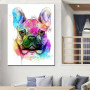 Diamond Painting - Broderie Diamant - Chien bulldog coloré