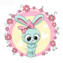 Diamond Painting - Broderie Diamant - Bébé Lapin Fleurs Rose