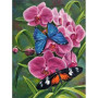 Diamond Painting - Broderie Diamant - Fleurs Et Papillon couleur 3D O