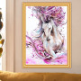 Diamond Painting - Broderie Diamant -2 Chevaux Marron Et Blanc