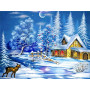 Diamond Painting - Broderie Diamant - Maison et loup